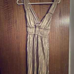 Goddess style gold shimmery dress